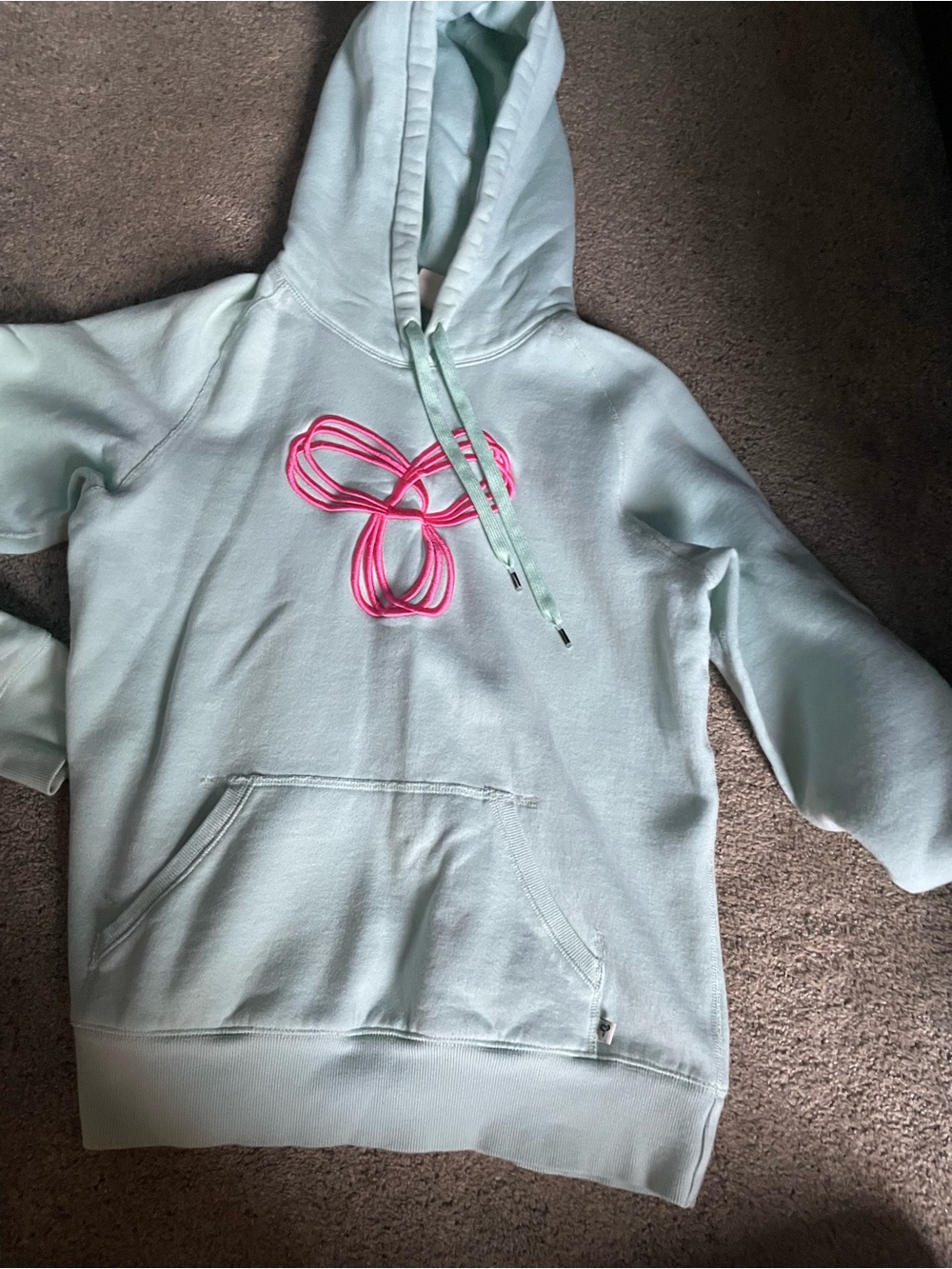 TNA Kids Mint Hoodie with Pink Logo Accent